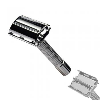 Shaving set 4 parts - SPECIAL SALE - with safety-razor, 20 razor blades in practical travel box