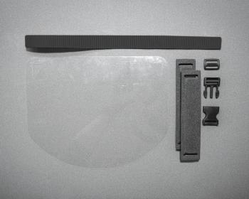 Face protection / face-screen PREMIUM foldable made from 0.5 mm PET - robust and comfortable