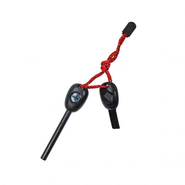 Feuerstarter mit Pfeife, Kompass usw. schwarz