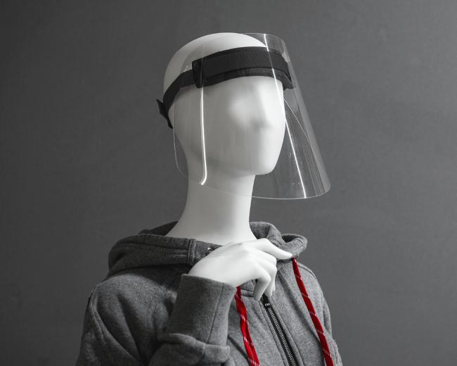 Face protection / face-screen BASIC foldable made from 0.5 mm PET - robust and comfortable