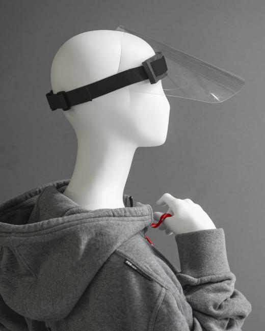 Face protection / face-screen BASIC foldable made from 0.5 mm PET - robust and comfortable