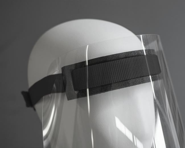 Face protection / face-screen PREMIUM foldable made from 0.5 mm PET - robust and comfortable