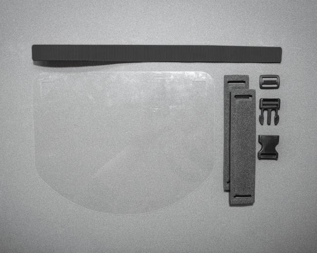 Face protection / face-screen PREMIUM foldable made from 0.5 mm PET - robust and comfortable