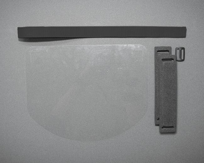 Face protection / face-screen BASIC foldable made from 0.5 mm PET - robust and comfortable